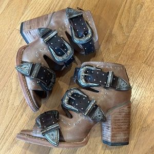 Freebird chunky booties with buckle detail
